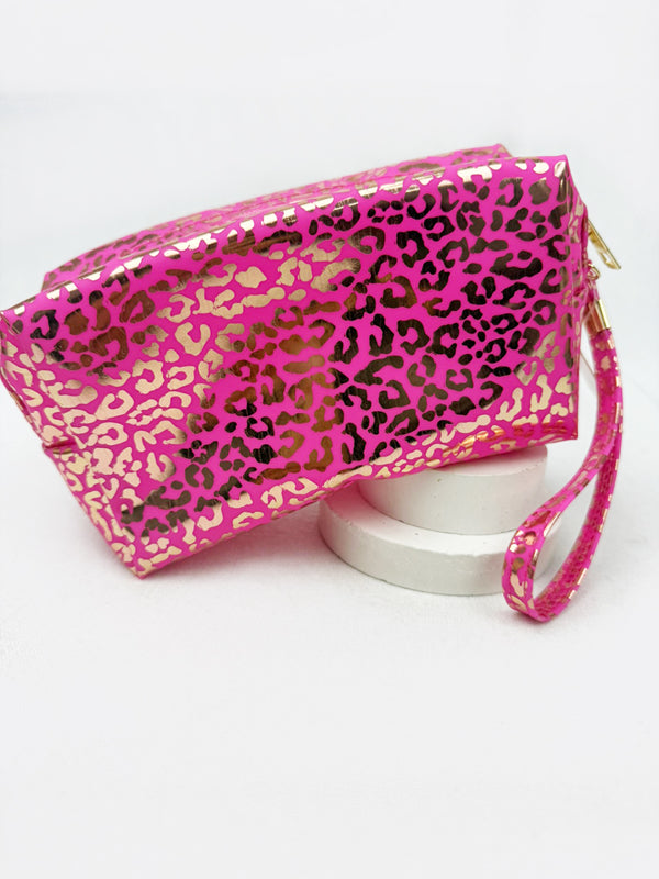 Metallic Leopard Cosmetic Bag