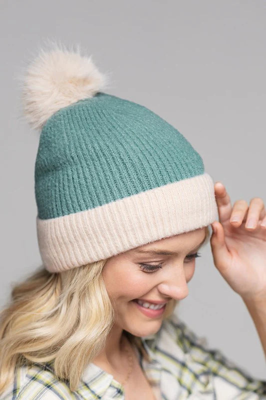 Duo Tone Ribbed Beanie