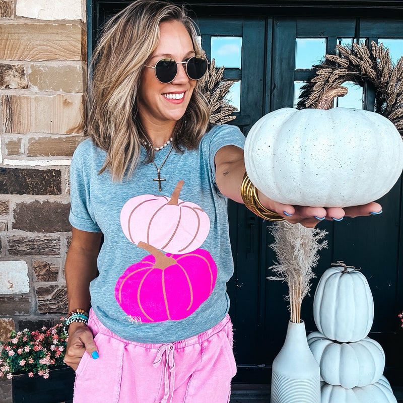 Pink Pumpkins V-Neck Tee (preorder arrival mid Sept)