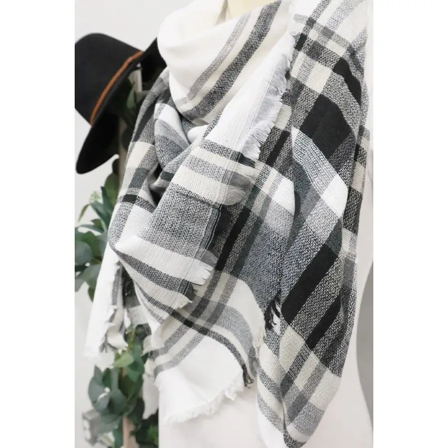 Plaid Oversized Blanket Scarves- Two colors