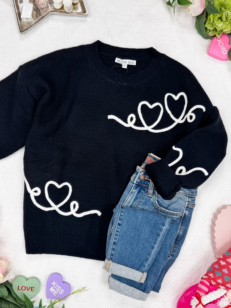 Hearts Script Sweater(ships to you direct next day)