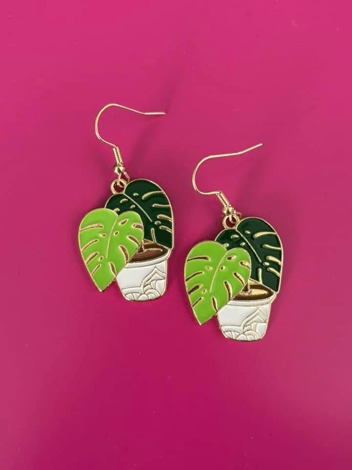 Plant Lover Potted Plant Earrings