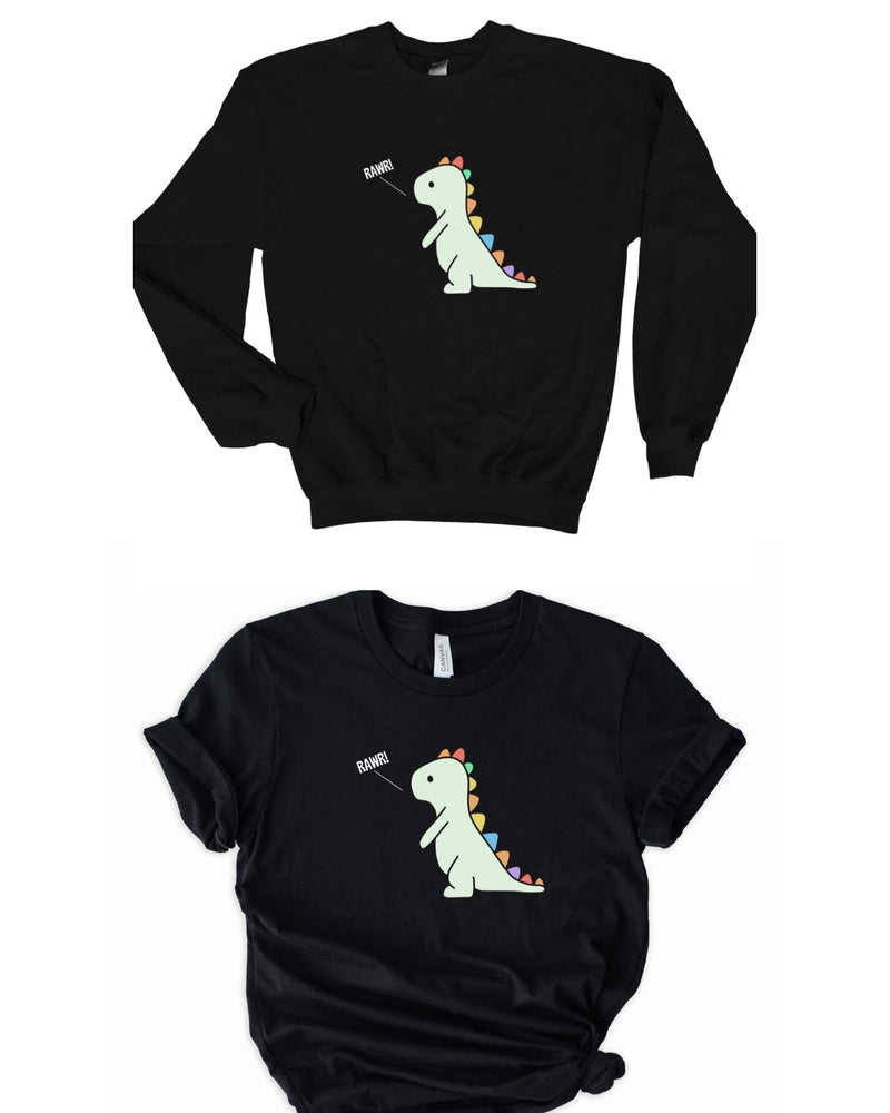 RAWR Dino Tee or Sweatshirt (preorder arrival 10 biz days)