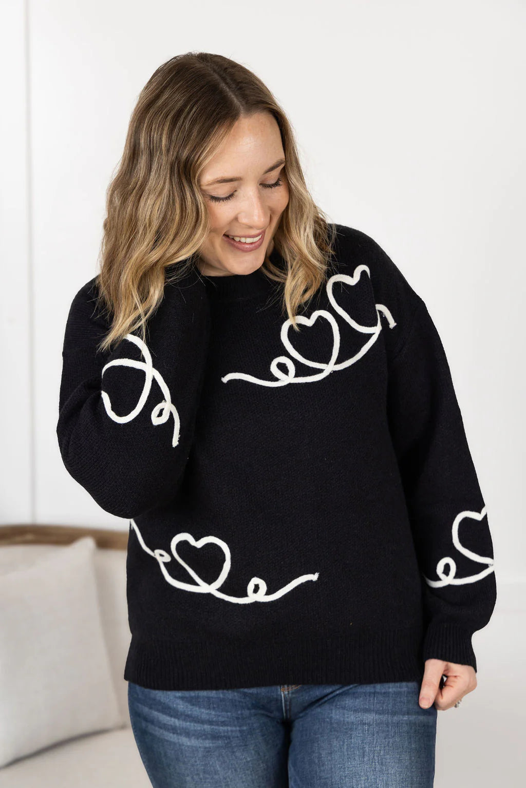 Hearts Script Sweater(ships to you direct next day)