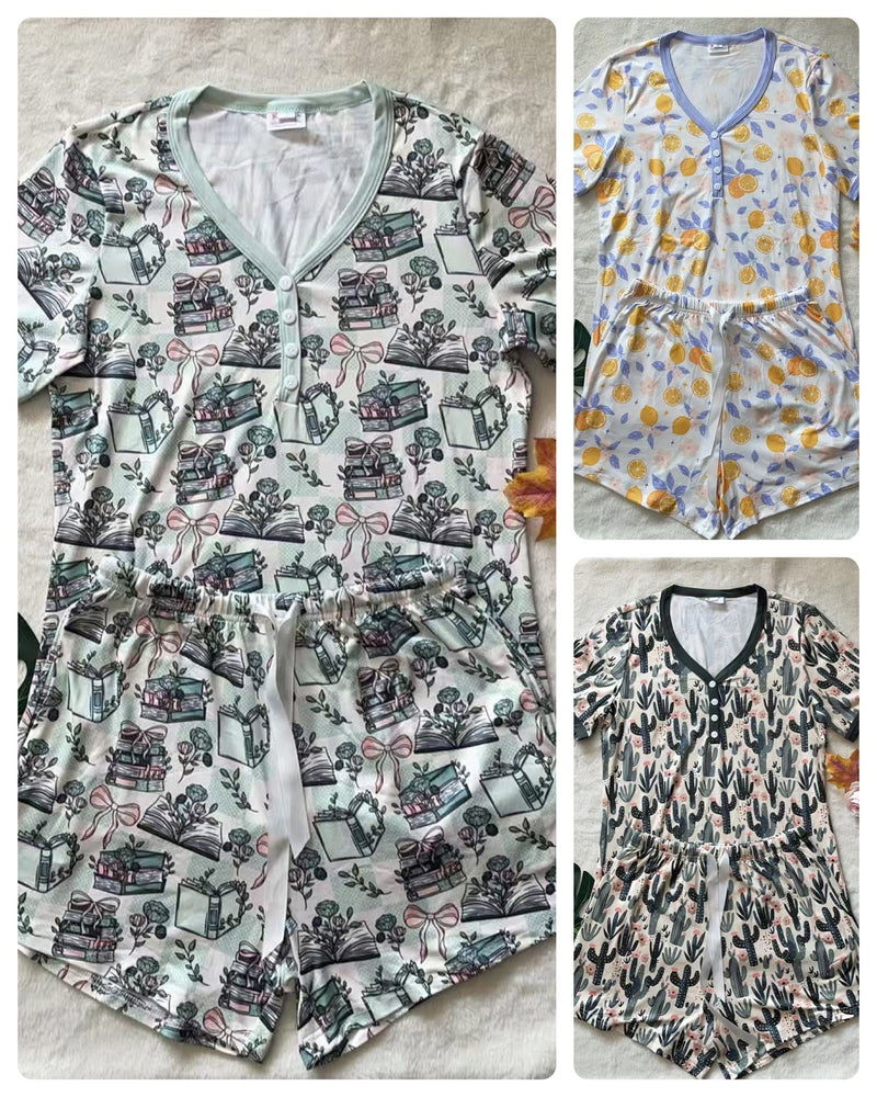 Women's Shorts Pajama Sets-3 prints (preorder arrival early July)