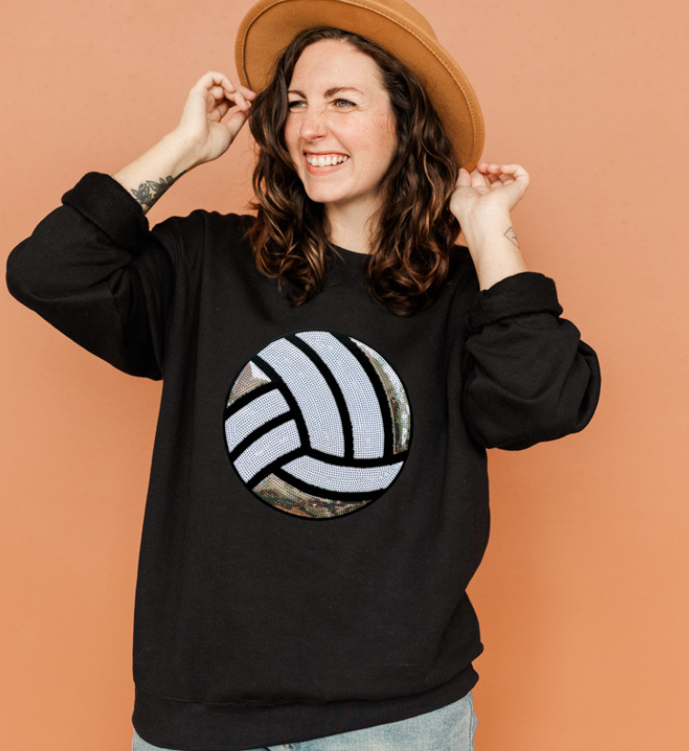 VOLLEYBALL Sequin Patch Sweatshirt (preorder arrival 10 biz days)