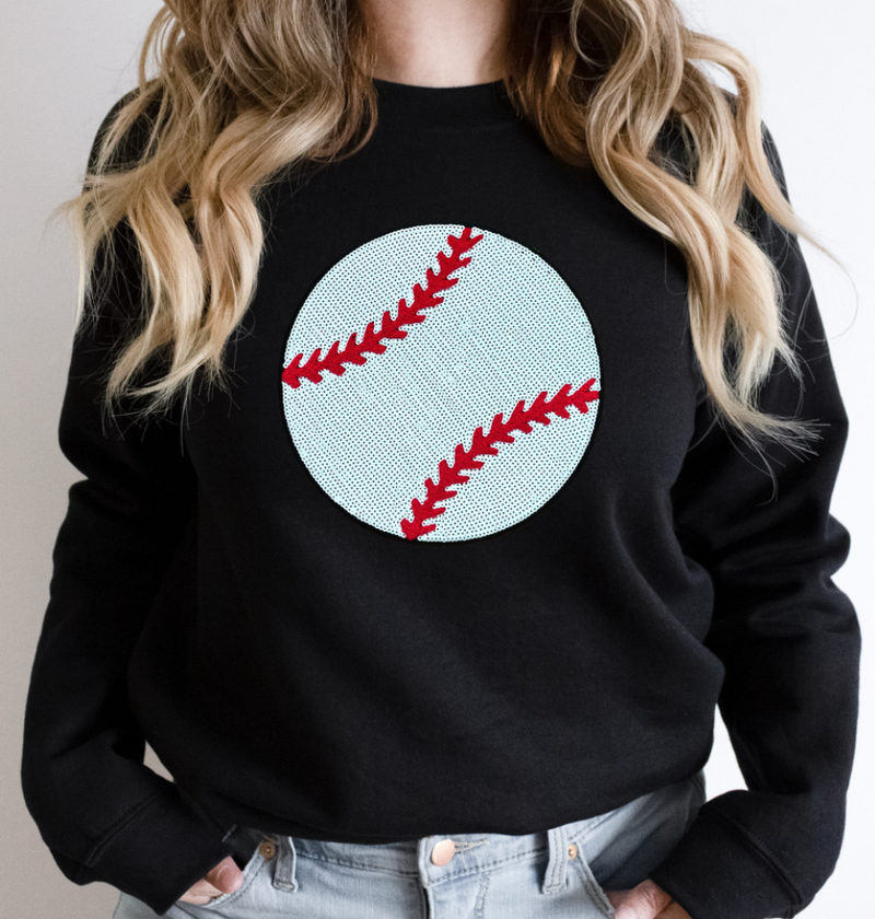BASEBALL Sequin Patch Sweatshirt (preorder arrival 10 biz days)