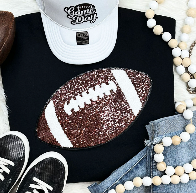 FOOTBALL Sequin Patch Sweatshirt (preorder arrival 10 biz days)