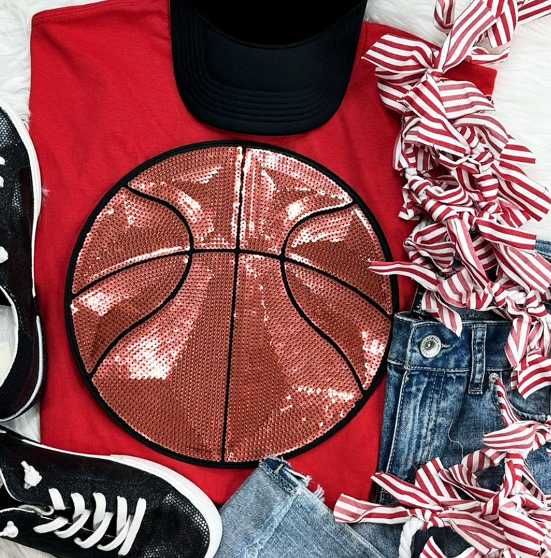 BASKETBALL Sequin Patch TEE (preorder arrival 10 days)