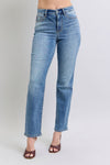 Judy Blue Full Size Wash Thermal Straight Jeans with Pockets