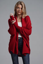 Open Front Batwing Sleeve Cardigan