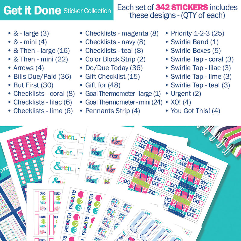 Best Planner Stickers | Family, Work, To-Dos, Events, Goals | 8 Styles - Denise Albright® 