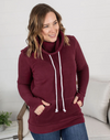 Cozy Burgundy Cowl Neck Sweatshirt