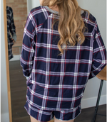 Navy Plaid Lounge Set